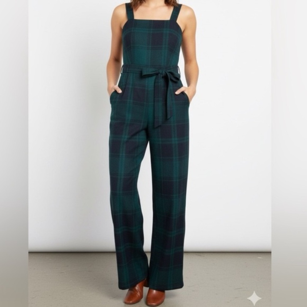 NWT Copper Key Plaid Green Pants Jumpsuit Romper Small
